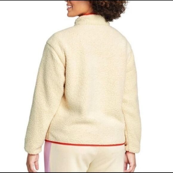 NWT Women's Contrast Pocket Sherpa Jacket LEGO Collection x Target Cream Sz L - Picture 5 of 6